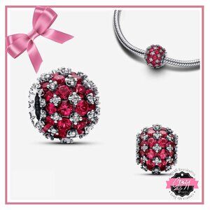 Sparkling Pavé Round Pink Charm